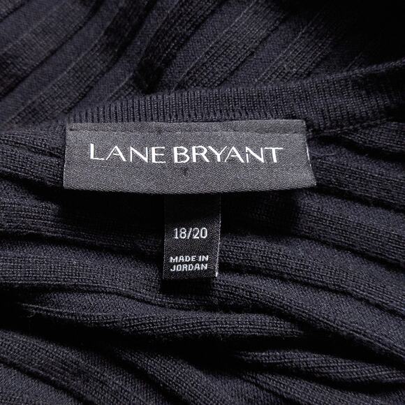 Lane Bryant Textured Knit Keyhole Sleeve Top Black 18/20 Modern Classic - Picture 11 of 11